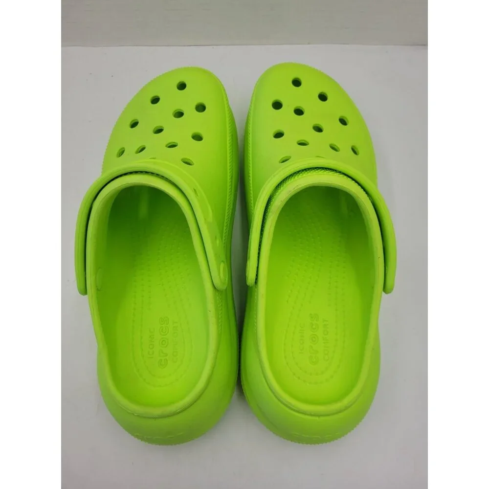 CROCS Classic Platform Clog in Neon Green - Picture 6 of 11